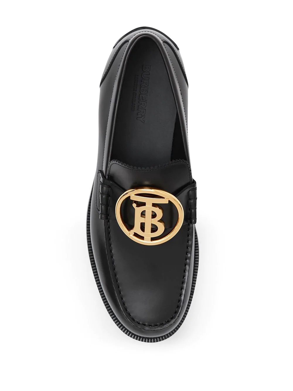 monogram leather loafers - 4