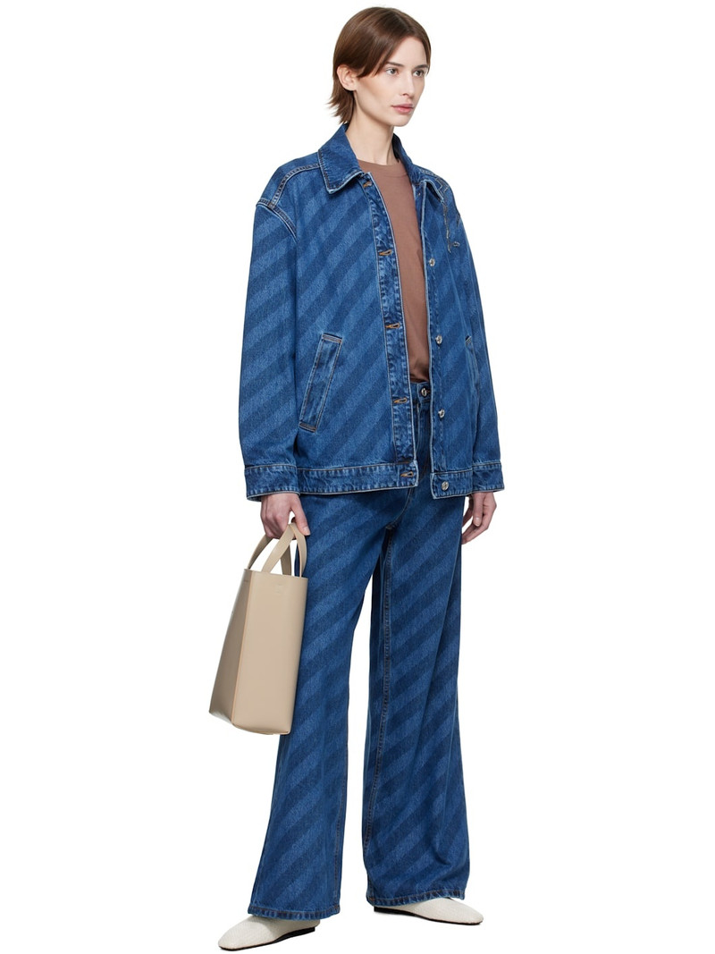 Marni Blue Striped Denim Jacket outlook
