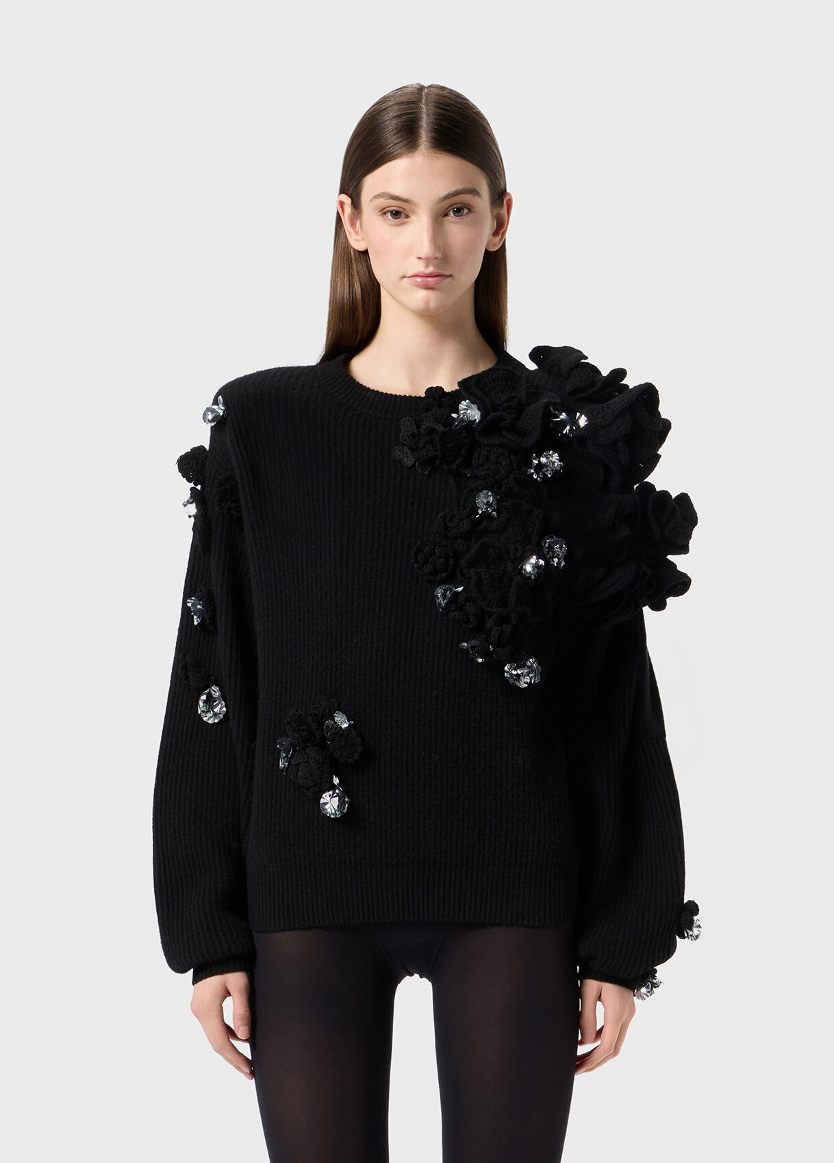 WOOL SWEATER WITH EMBROIDERY AND APPLICATIONS - 2