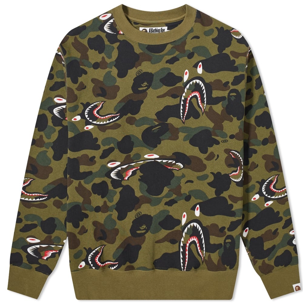 A Bathing Ape Shark 1St Camo Relaxed Crew Sweat - 1