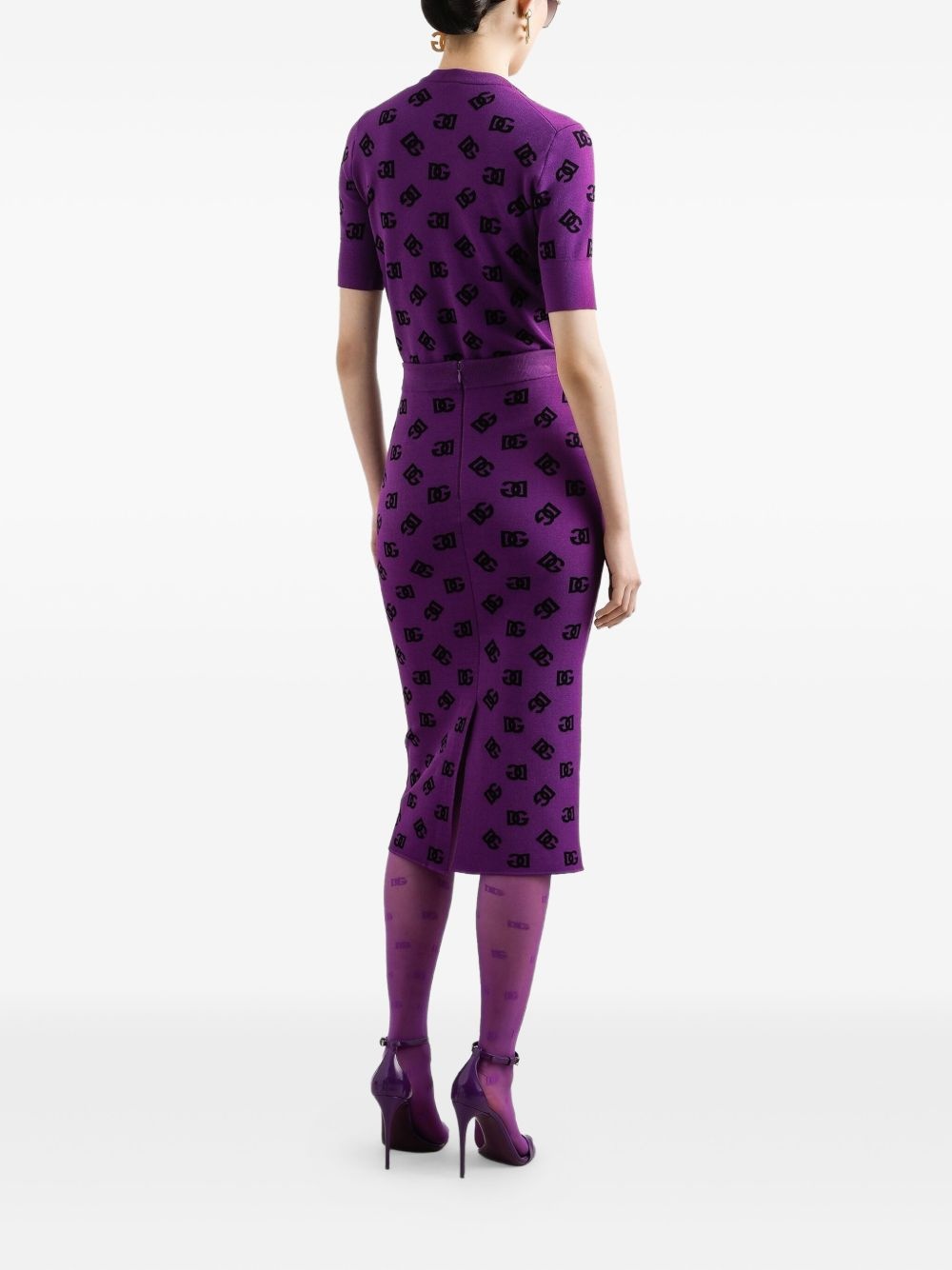 logo-motif midi skirt - 3