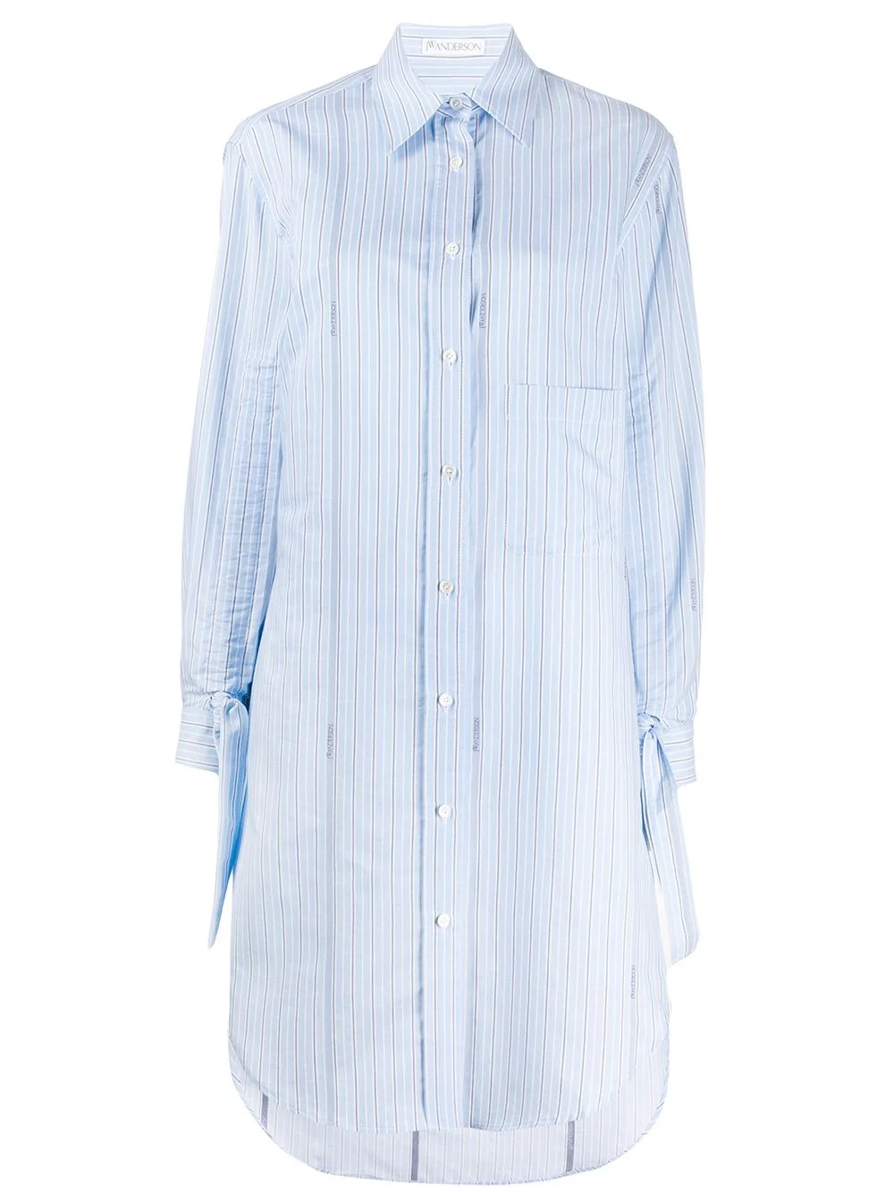 pinstriped buttoned shirt dress - 1