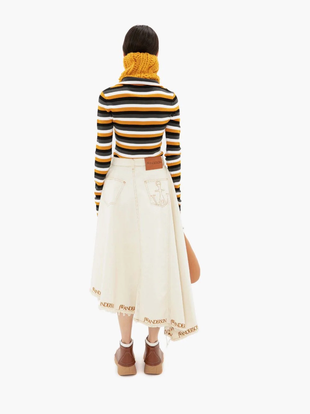 ASYMMETRIC LOGO HEM SKIRT - 4