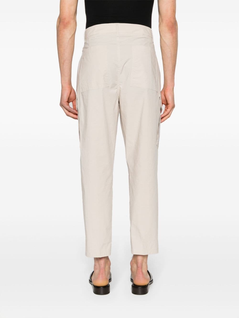 straight-leg poplin trousers - 4