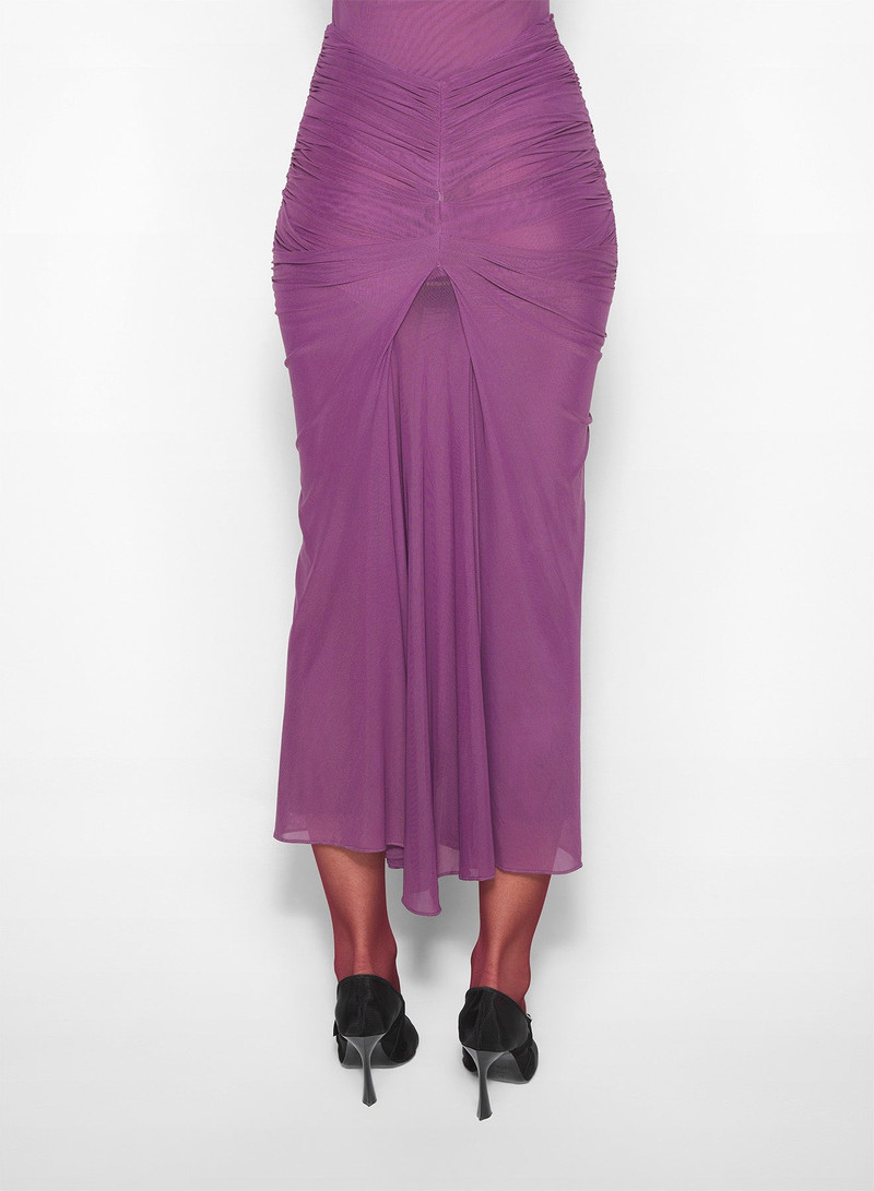 purple ruched mesh skirt 4