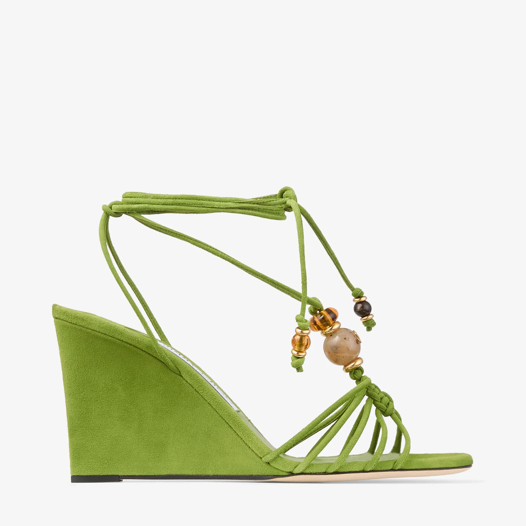 Lova Wedge 85 Clover Mix Suede Wedges with Beads - 1