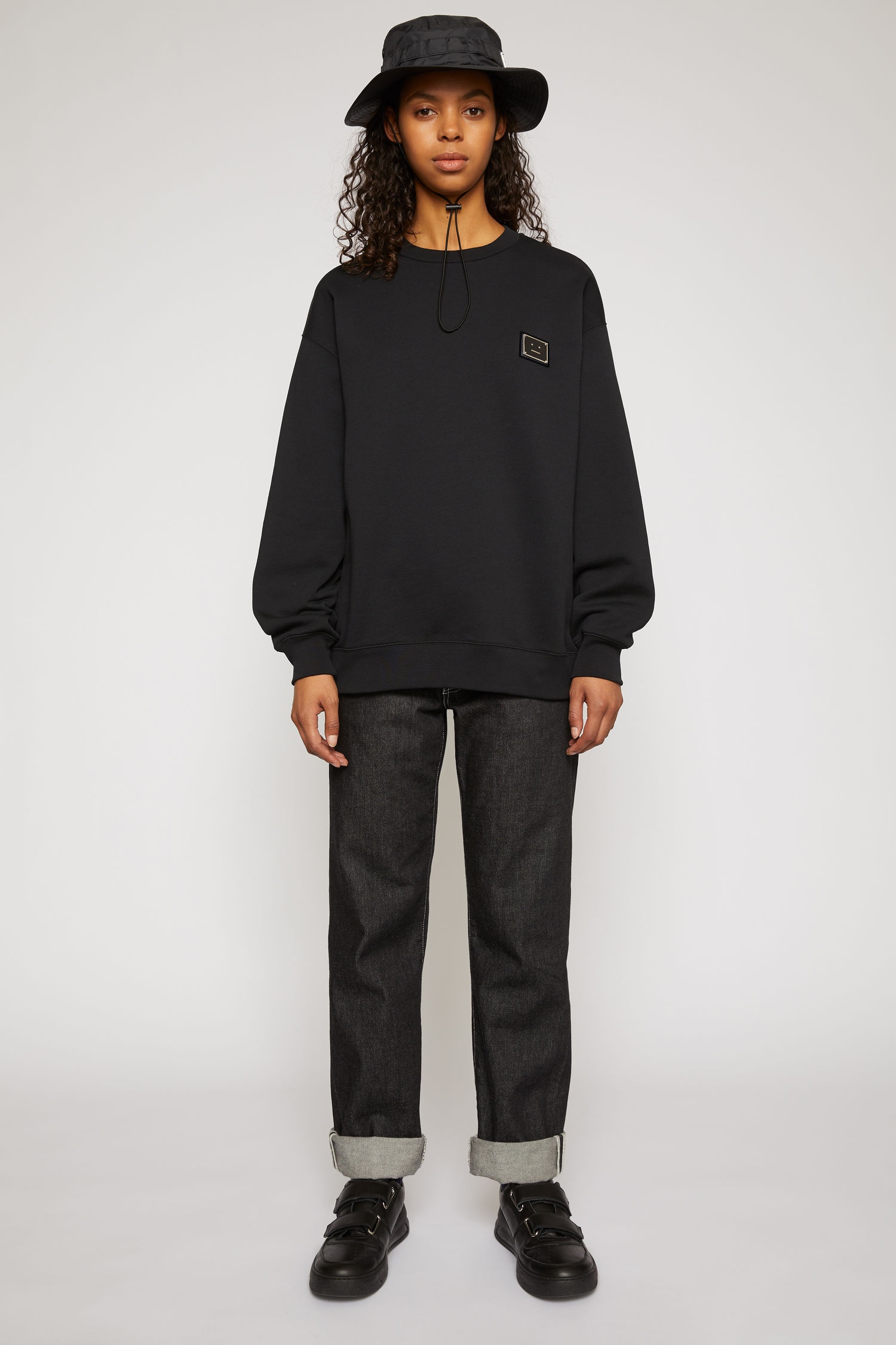 Oversized logo plaque sweatshirt black - 2