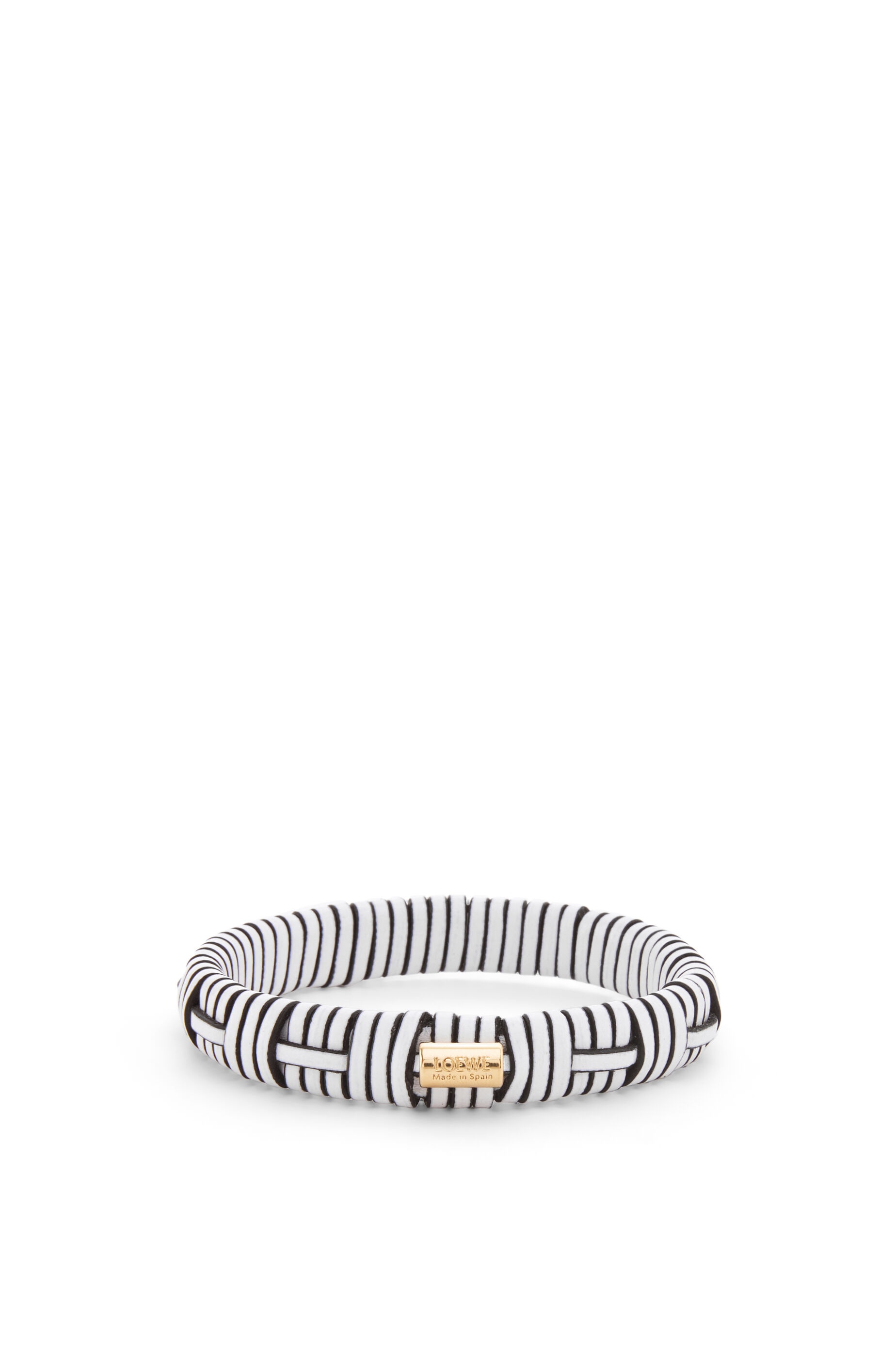 Woven bangle in brass and classic calfskin - 1