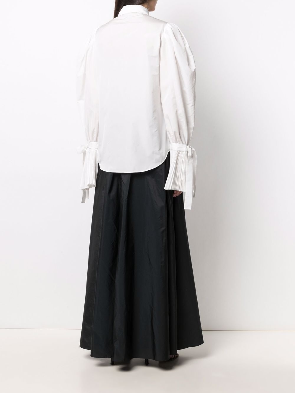 taffeta flared-cuff shirt - 4