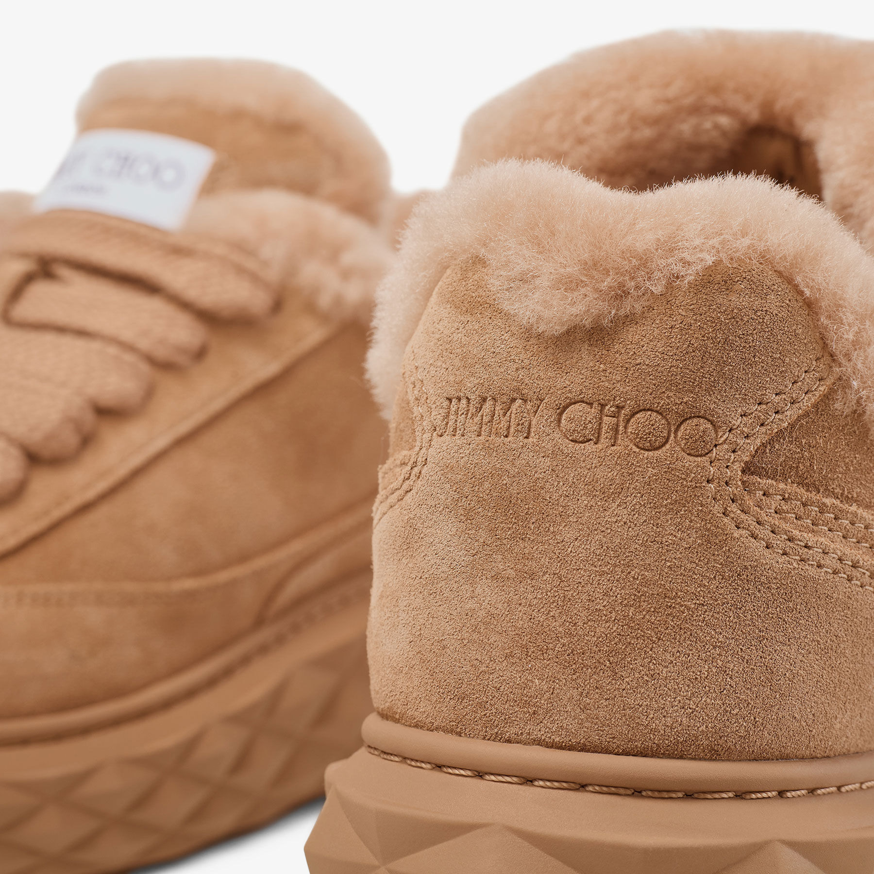 Diamond Maxi Retro F
Toffee Velvet Suede Low Top Trainers with Shearling - 3