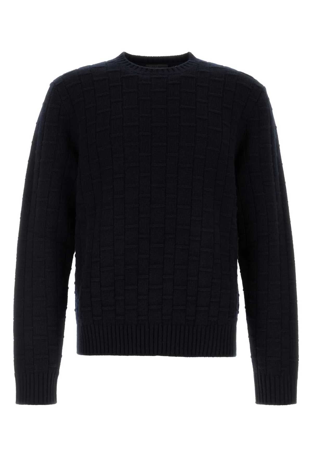 Prada Men Midnight Blue Wool Blend Sweater - 1
