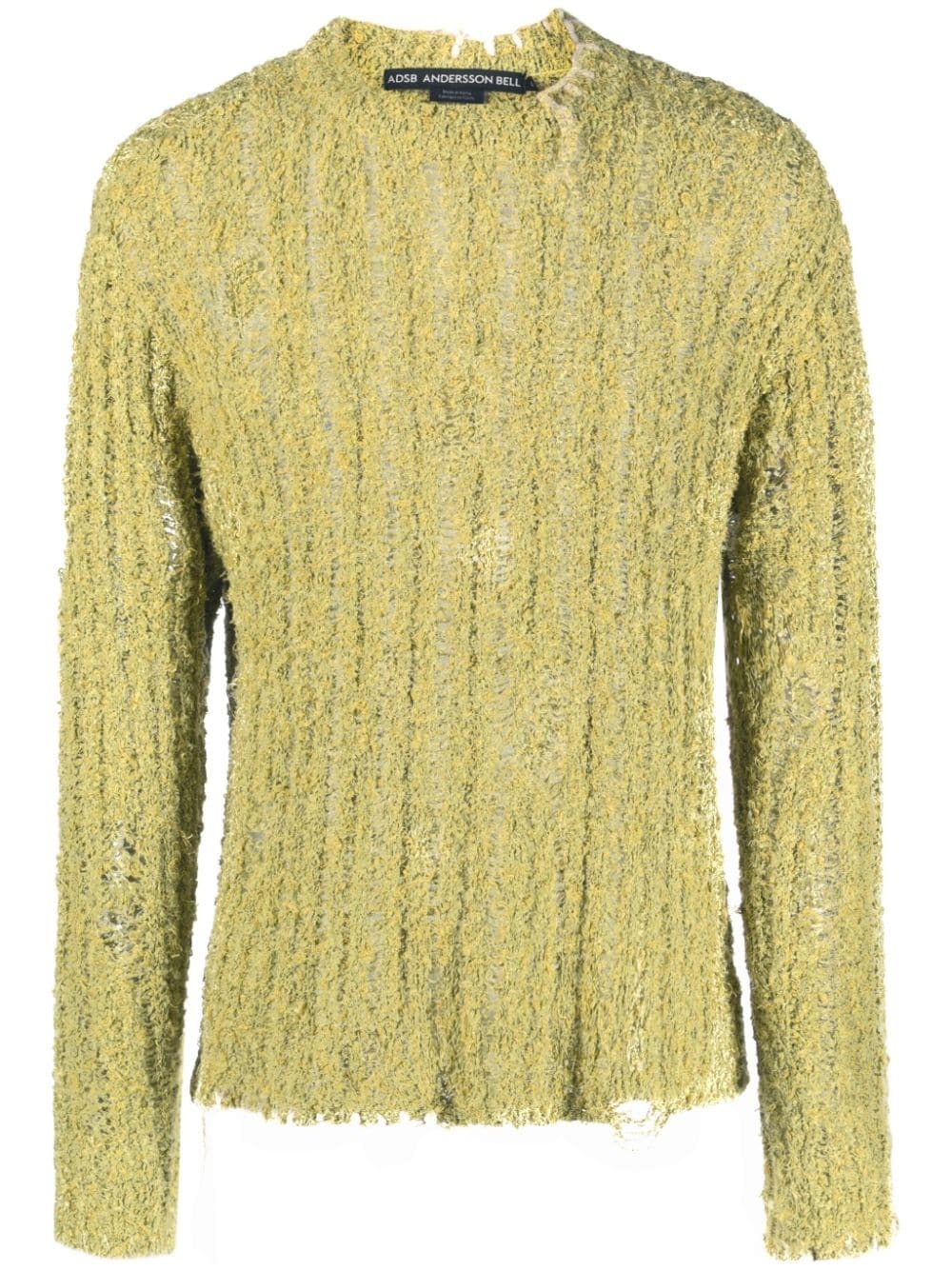 distressed-effect ribbed-knit jumper - 1