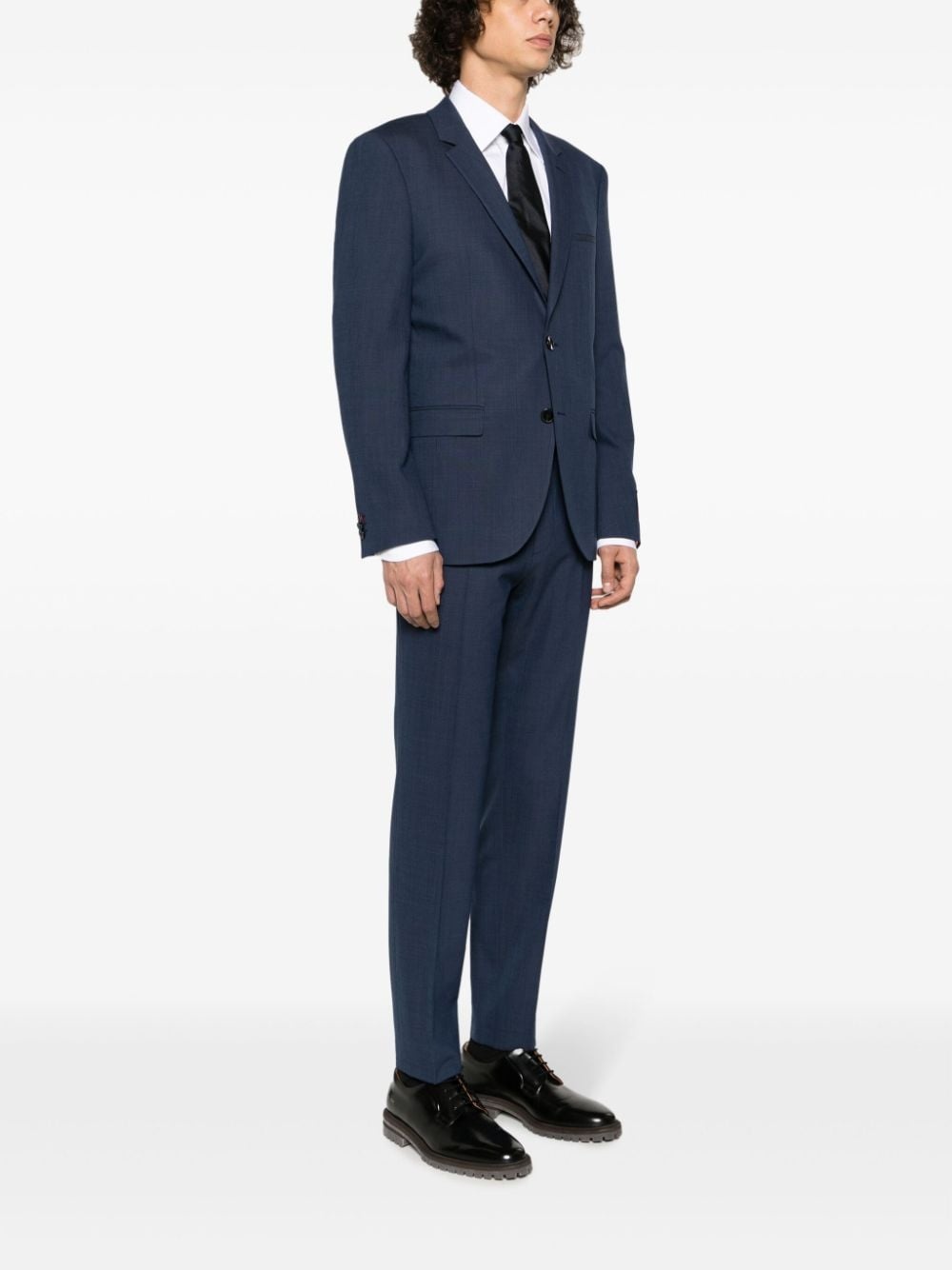 single-breasted twill suit - 3