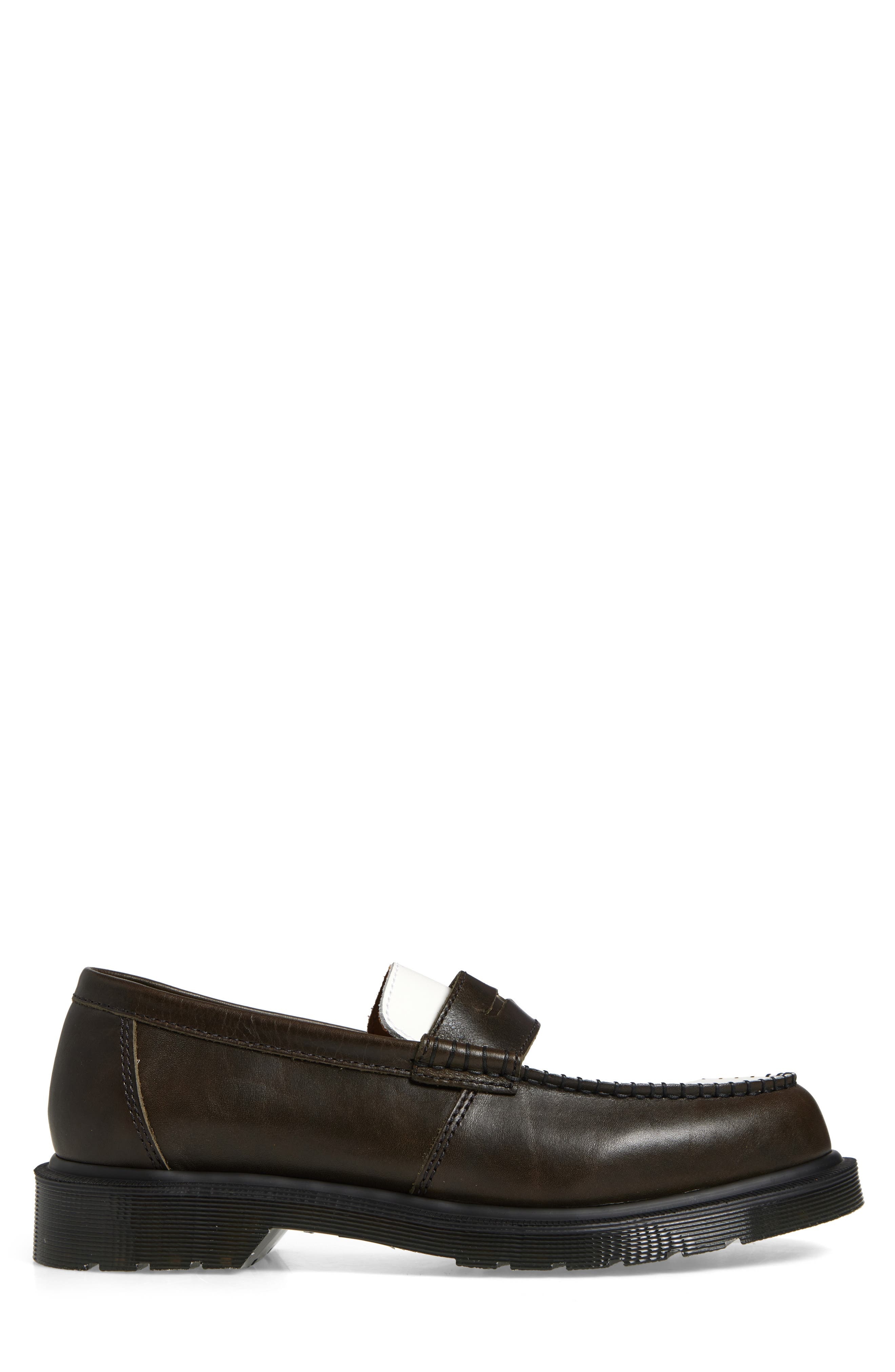Dr. Martens Penton Two-Tone Penny Loafer in Olive And White Classic Calf at Nordstrom - 3