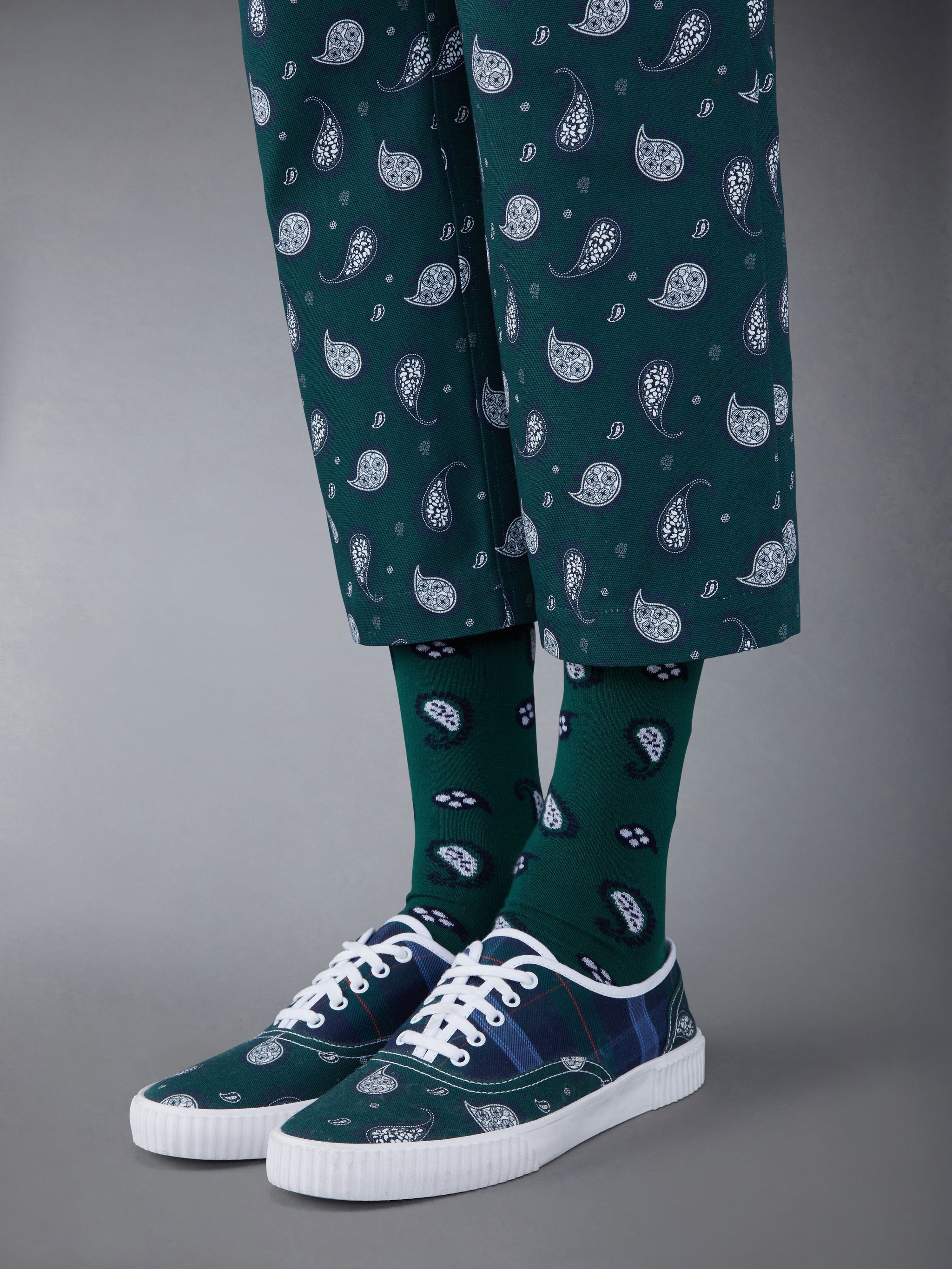 Heritage Trainer W/ Vulcanized Rubber Sole in Tb Tartan Check Cotton Twill - 4