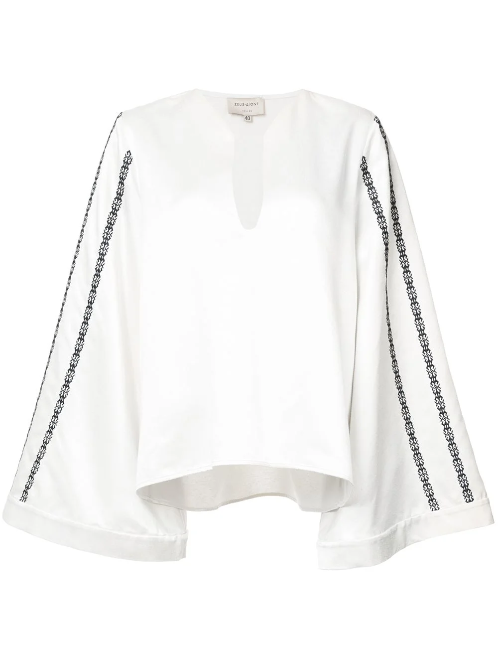 embroidered wide sleeve blouse - 1