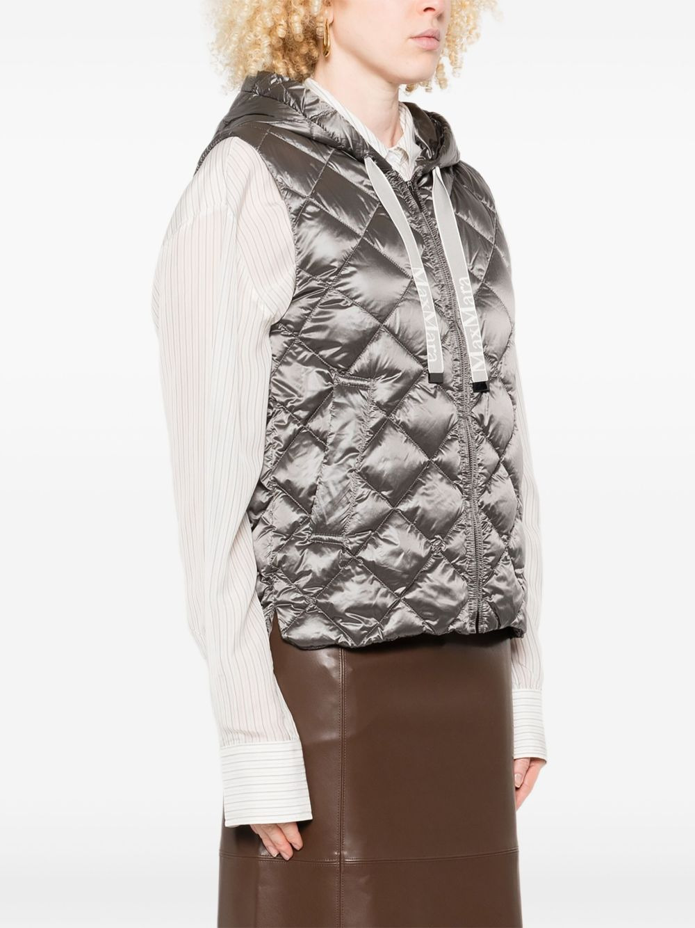quilted hooded gilet - 3