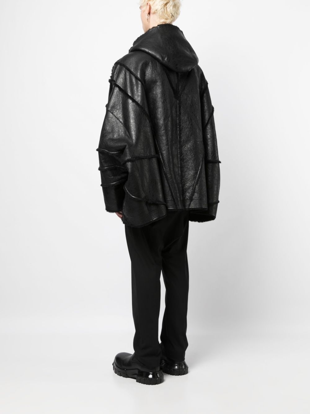 Jumbo shearling-trim hooded jacket - 4