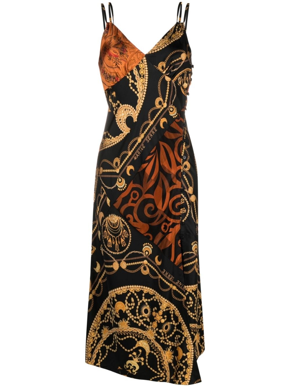 Ornament Jewelry-print regenerated-silk dress - 1