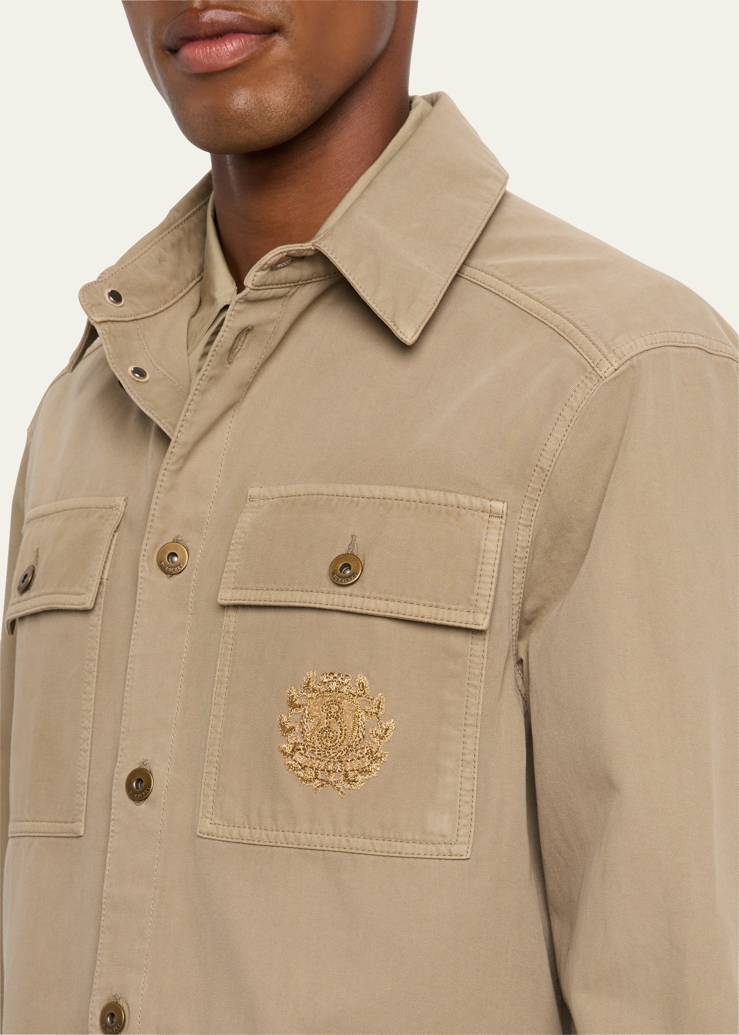 Men's Twill Crest Overshirt - 5
