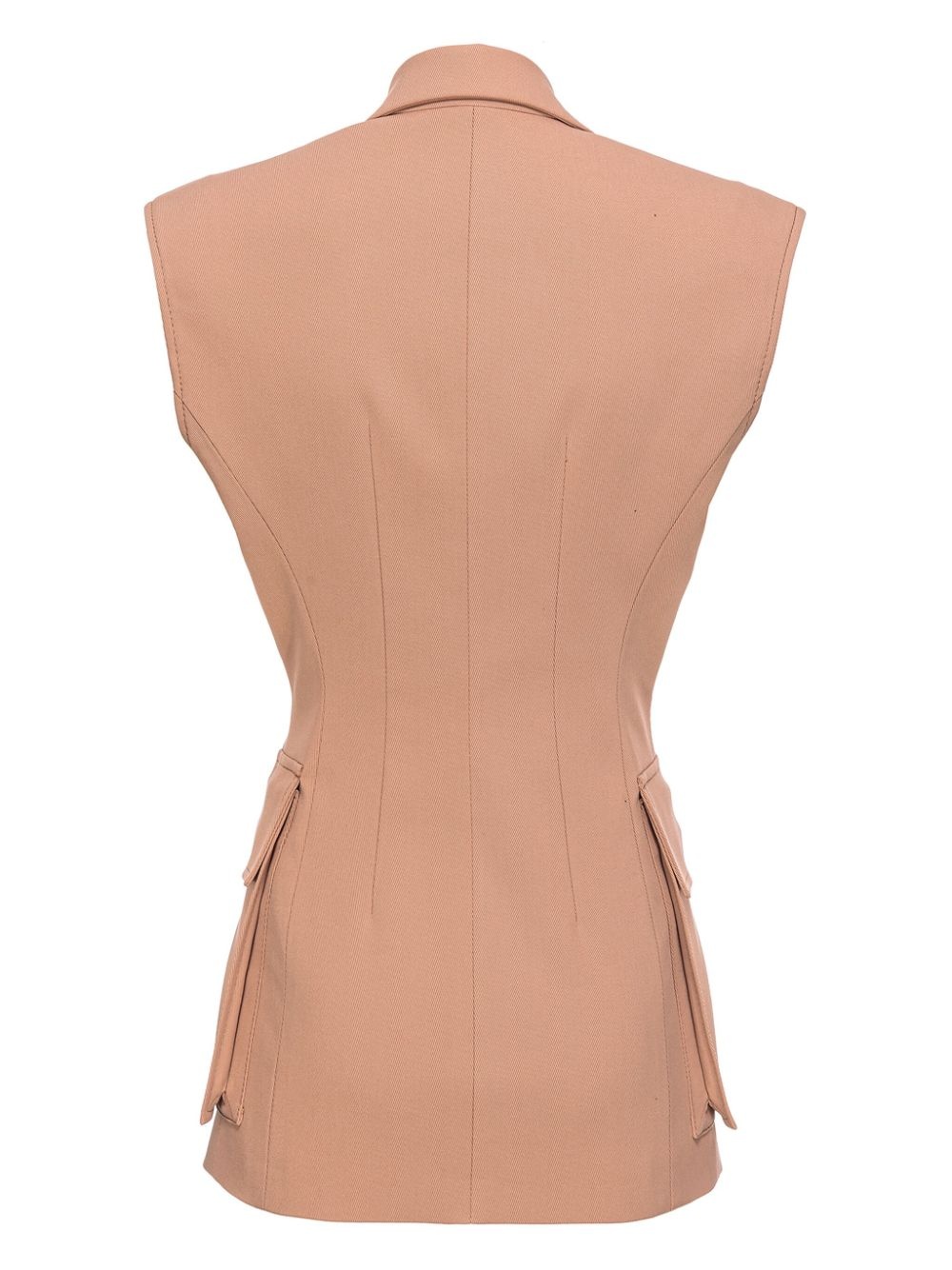 single-breasted twill waistcoat - 2