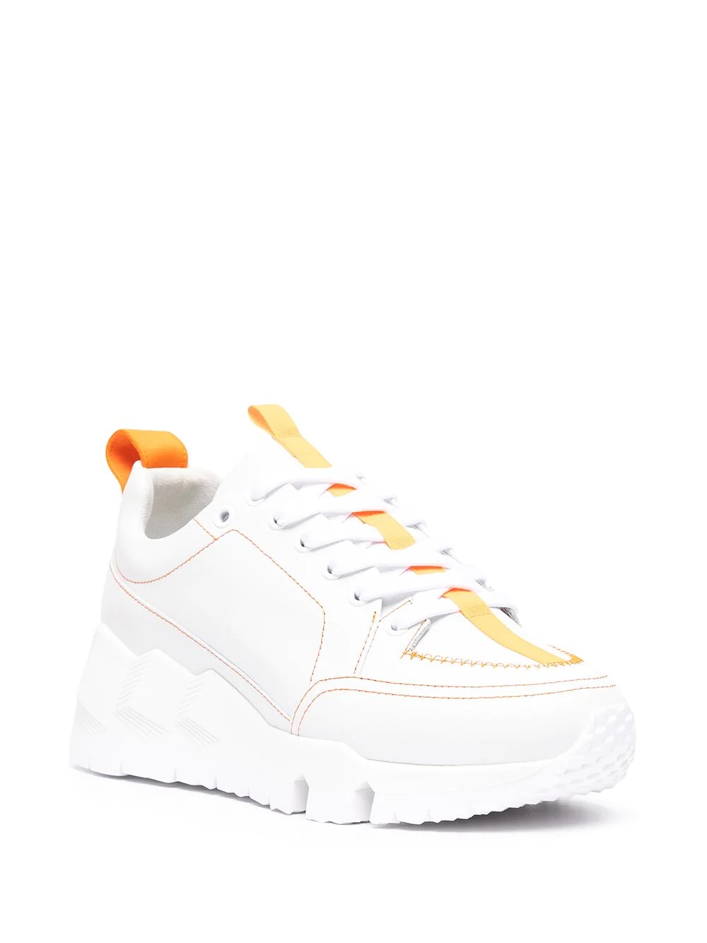 contrast-stitching low-top sneakers - 2