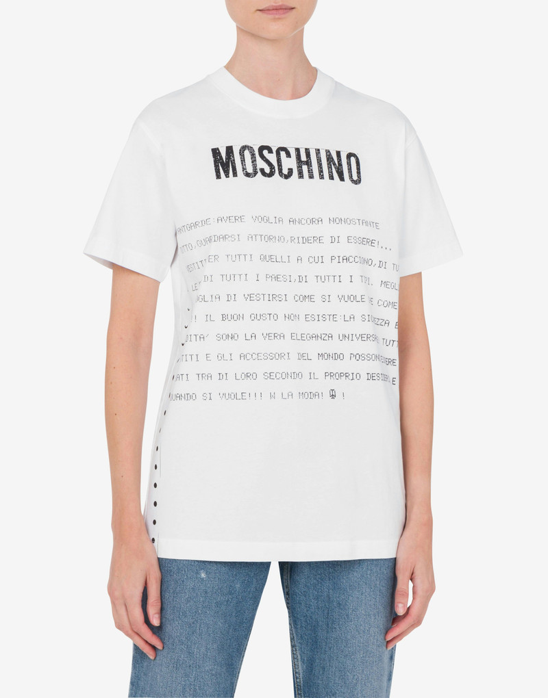 Moschino ORGANIC JERSEY T-SHIRT ARCHIVE MESSAGE outlook
