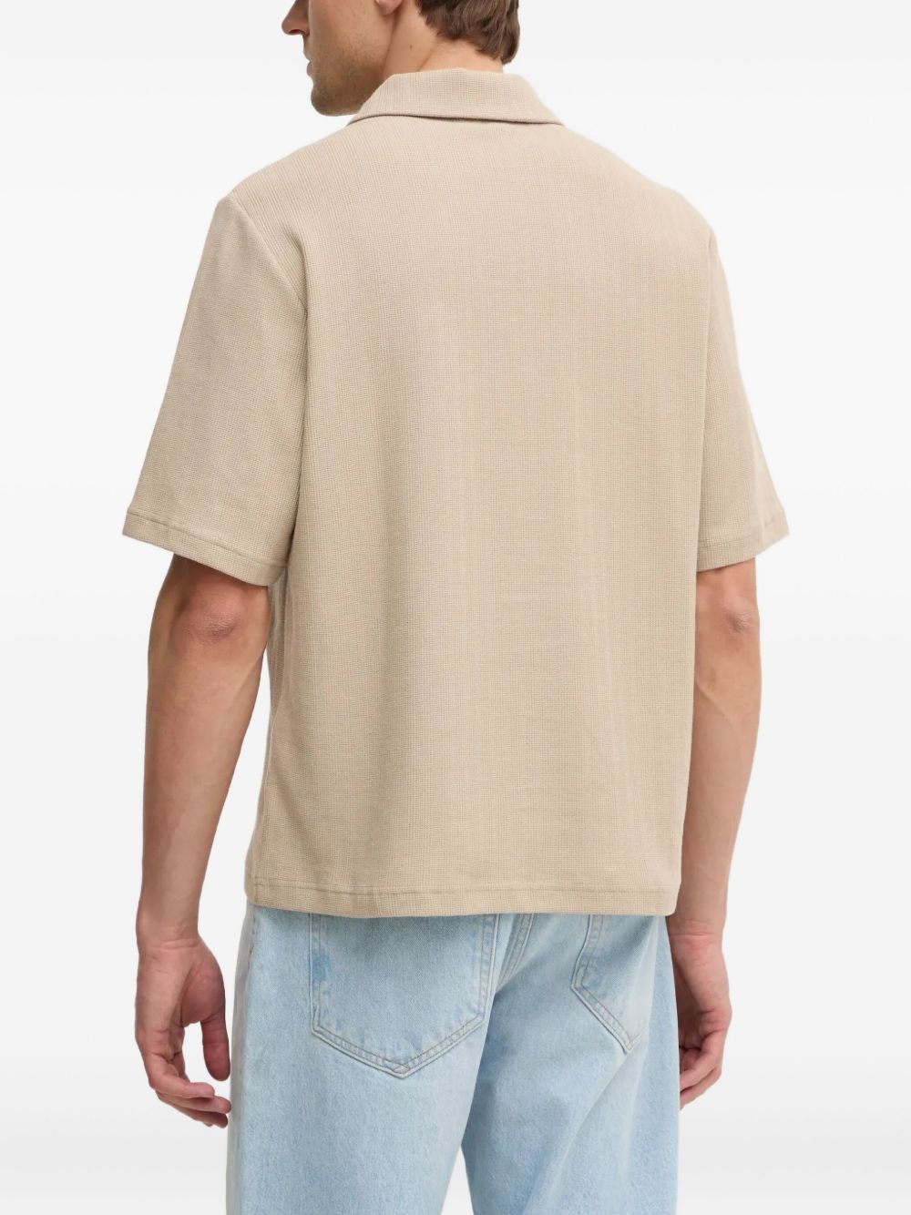 waffle-knit polo shirt - 3