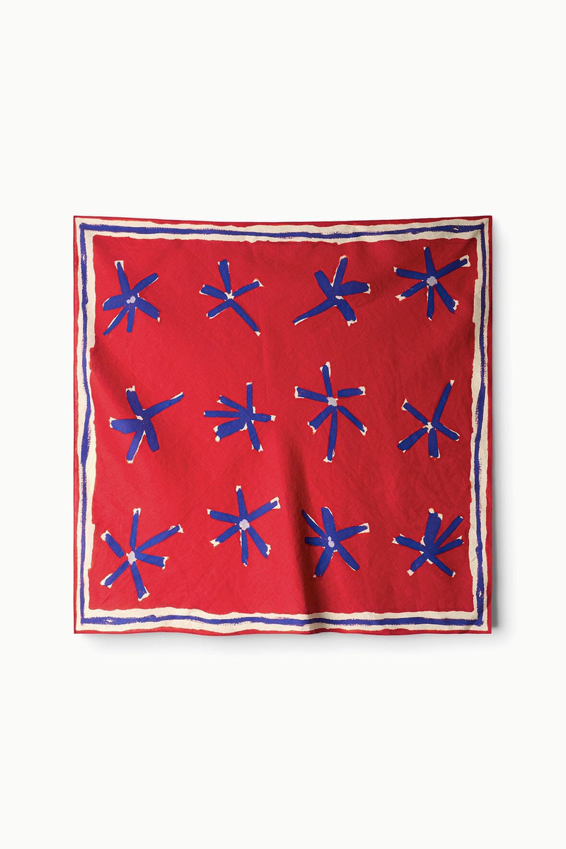 STAUD SONYA LINEN SCARF PAINTED FOULARD 4