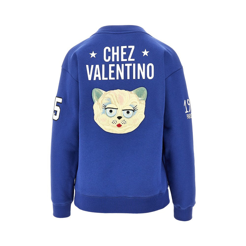 'LE CHAT DE LA MAISON' V-NECK SWEATSHIRT - 3