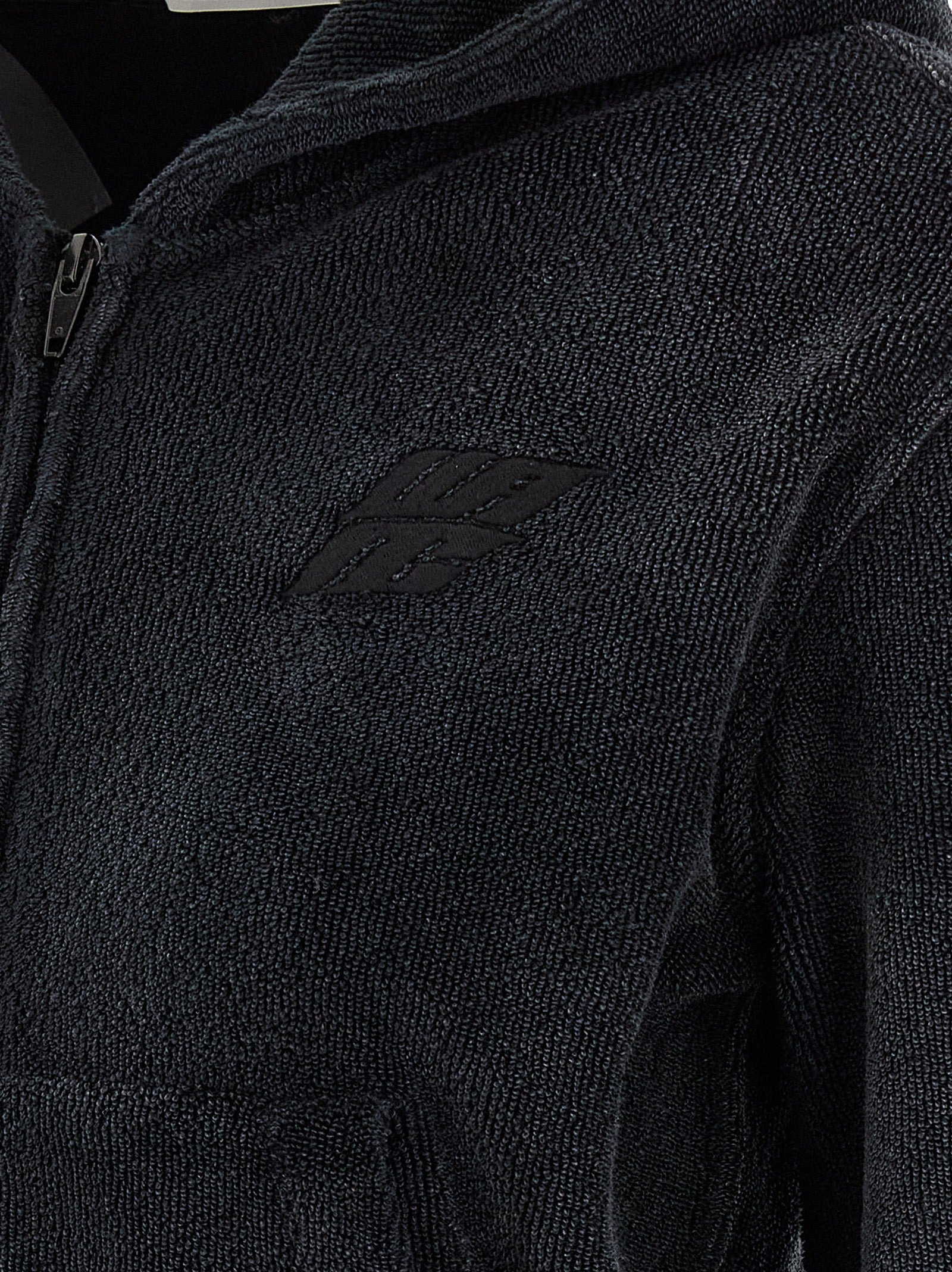 Terry Hoodie Sweatshirt Black - 4