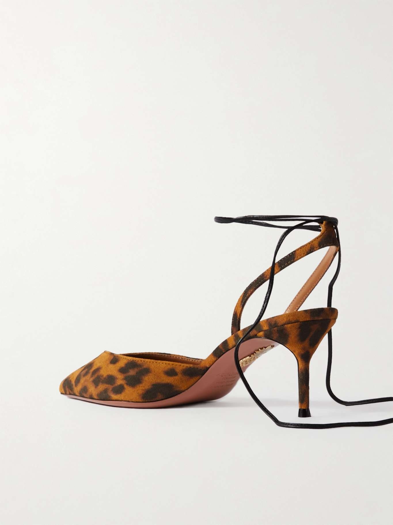 Beyond leather-trimmed leopard-print suede pumps - 3