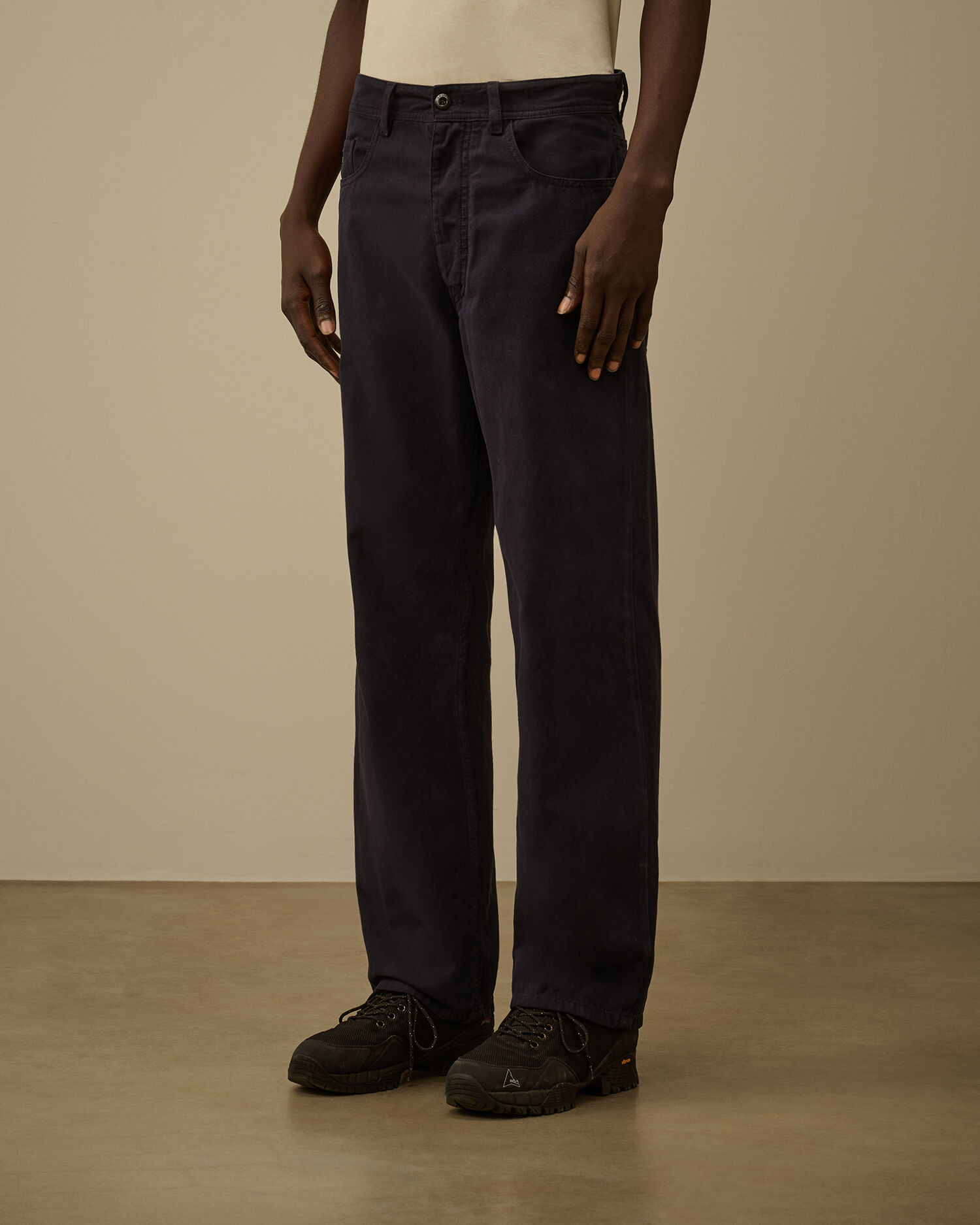Vintage Army Structure Loose Five Pocket Pants - 3