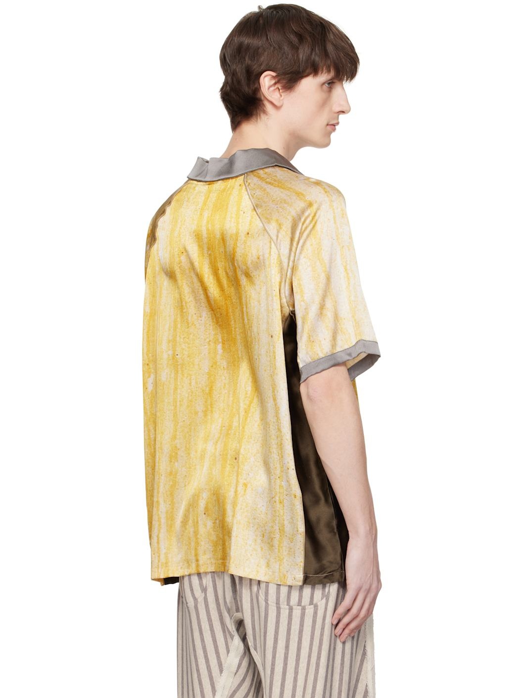 Yellow Drips Silk Football Polo - 3
