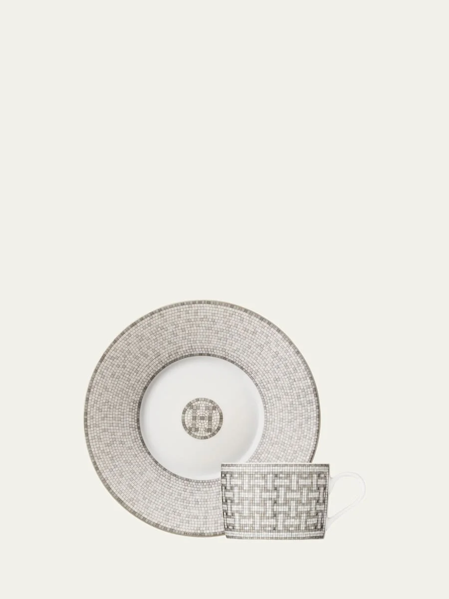 Mosaique au 24 Platinum Tea Cup & Saucer - 1