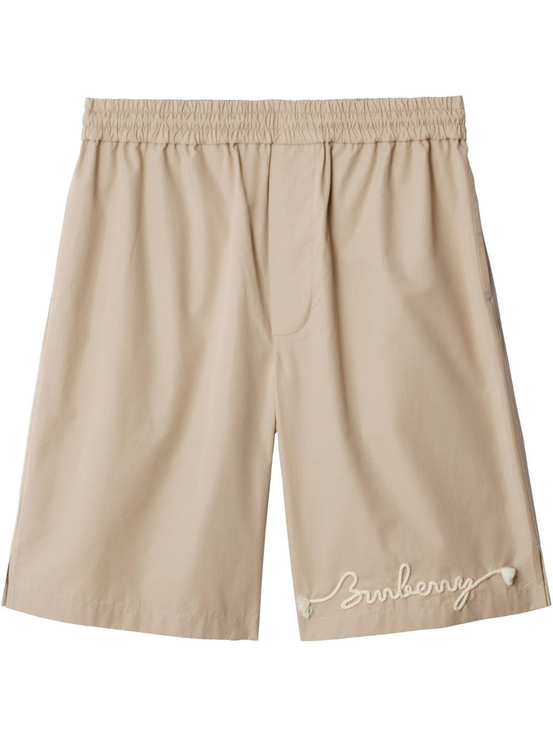 knot-logo cotton shorts 1