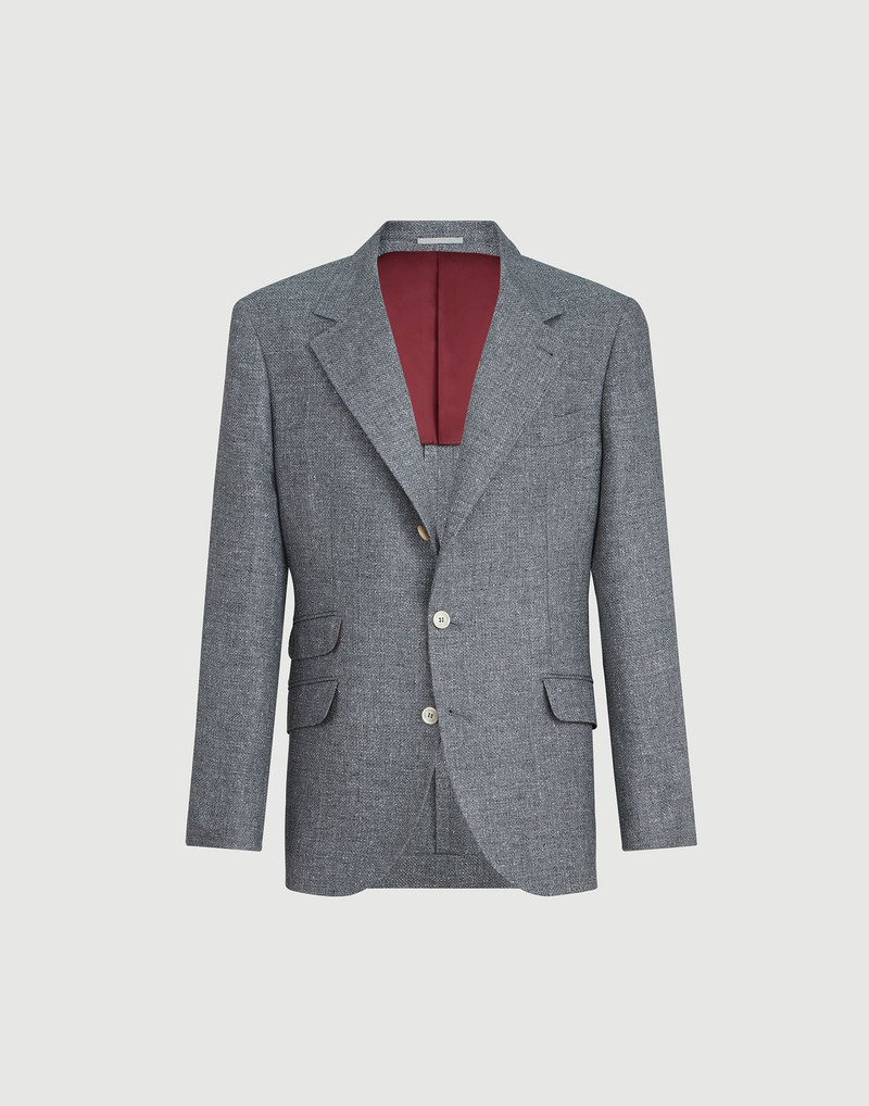 Silk, linen and wool hopsack deconstructed Cavallo blazer 1
