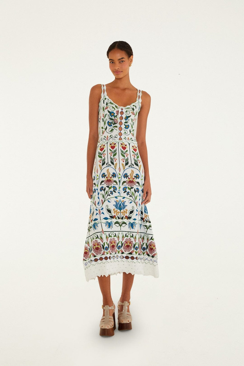 Off-White Stitched Garden Sleeveless Maxi Dress 1