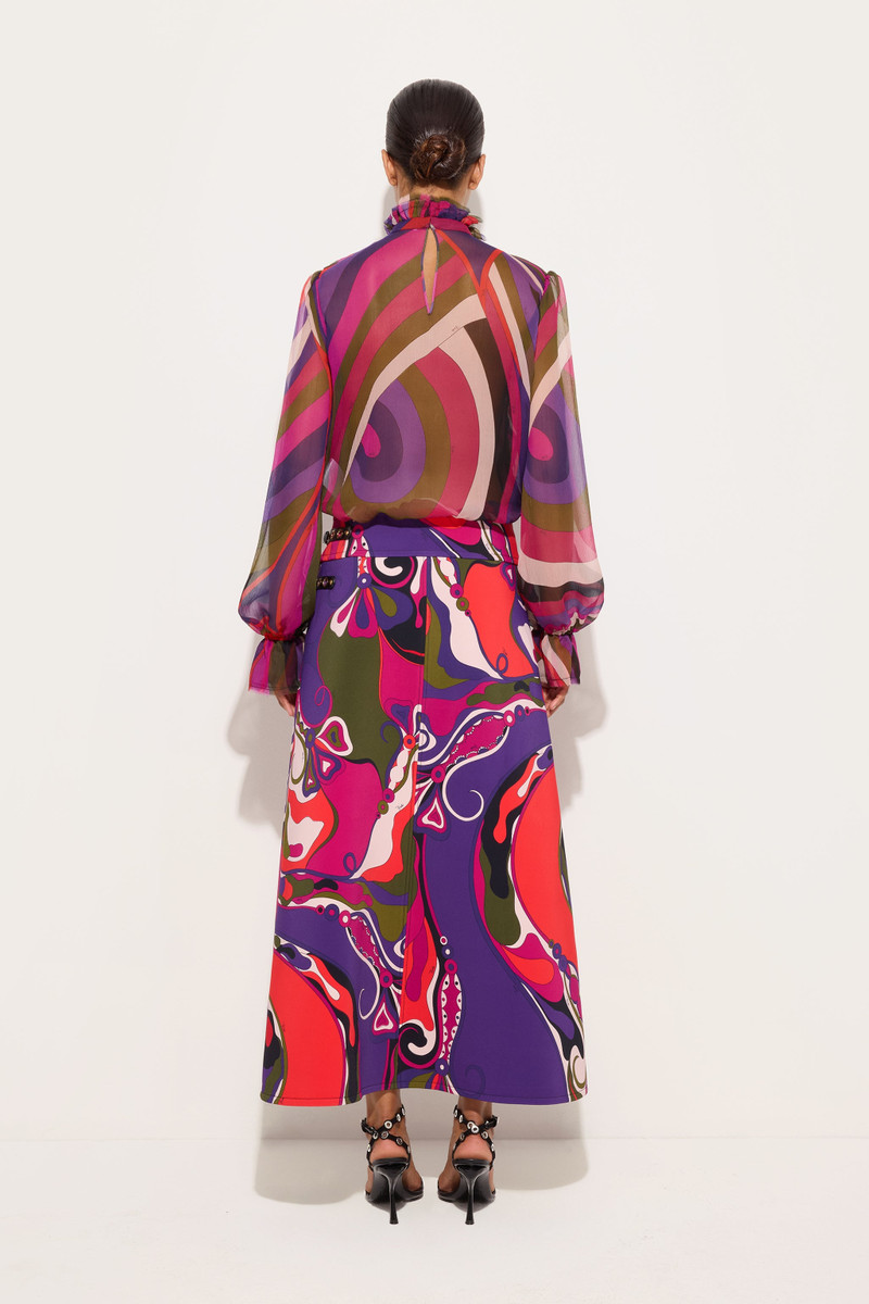 ORCHIDEE PRINT MIDI SKIRT 4