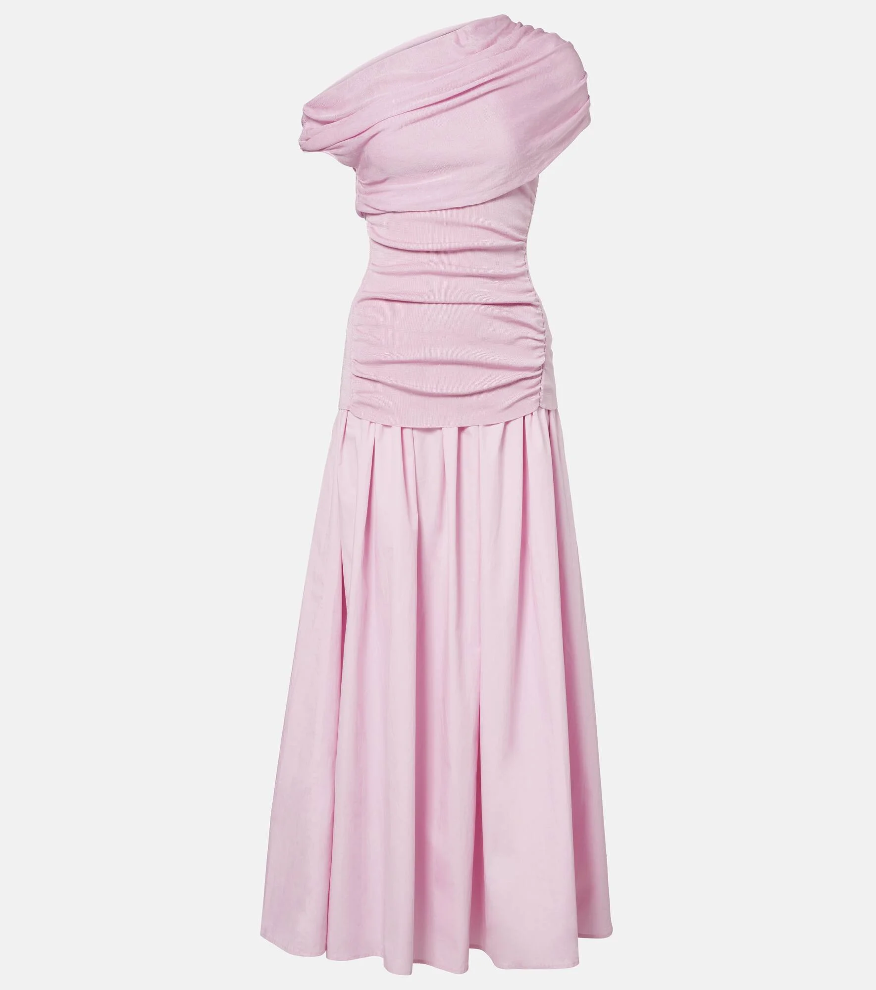 Asymmetric draped midi dress - 1