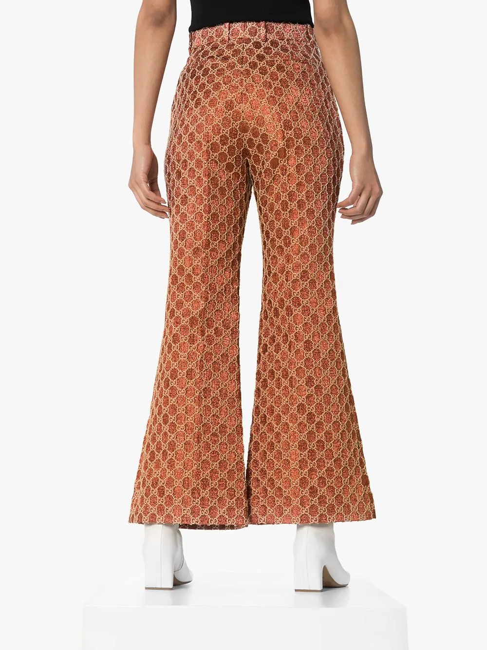 GG Jacquard flared trousers - 3