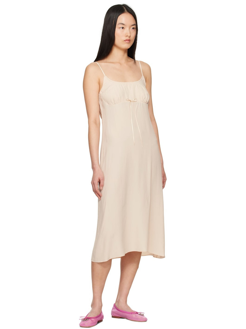 Simone Rocha Beige Negligee Bow Midi Dress outlook