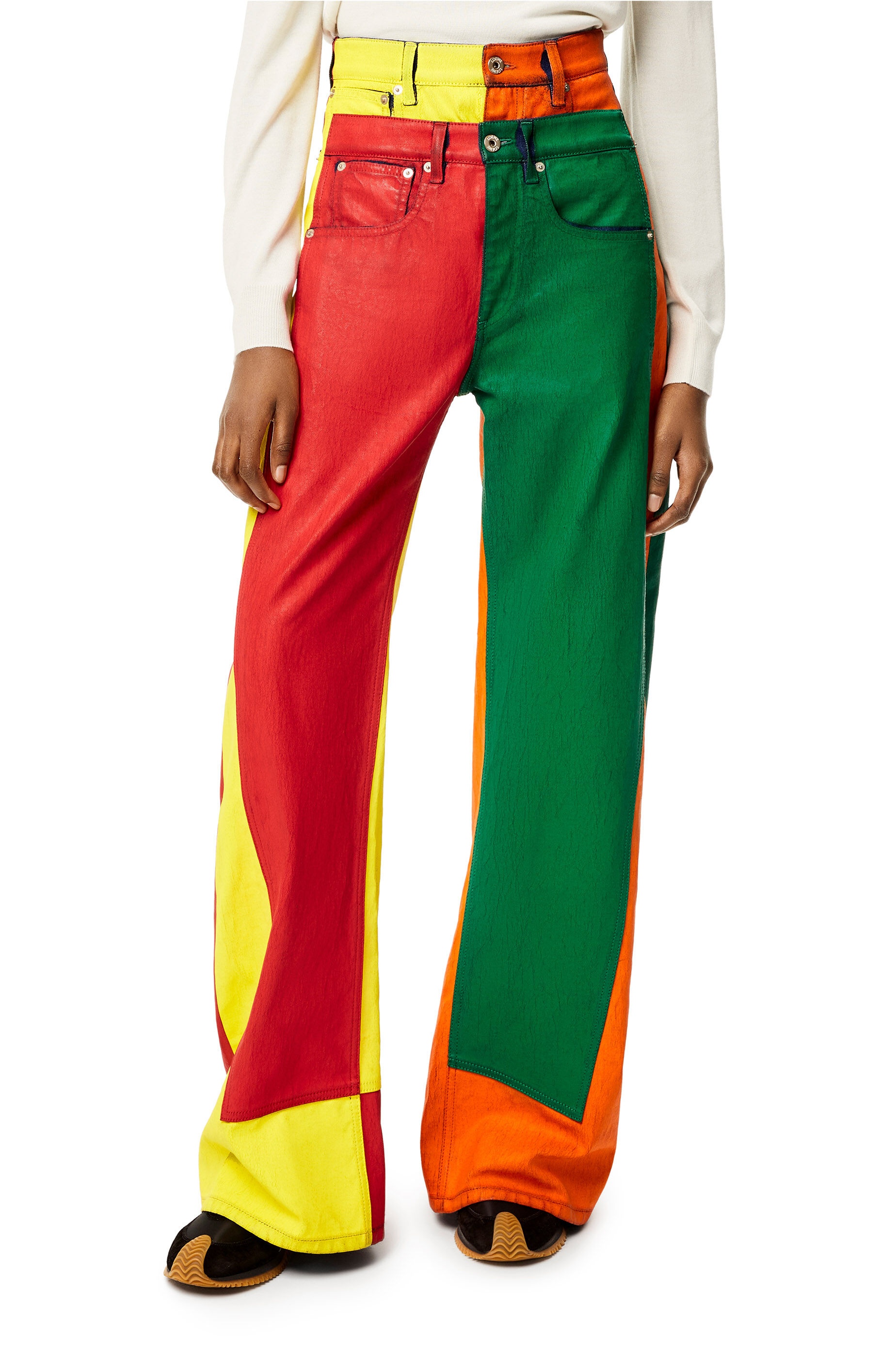 Multicolour patchwork jeans in denim - 3