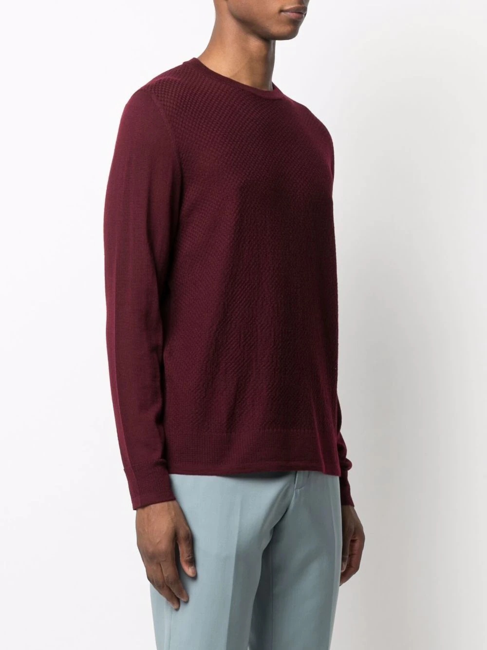 ribbed-knit crew neck sweater - 3