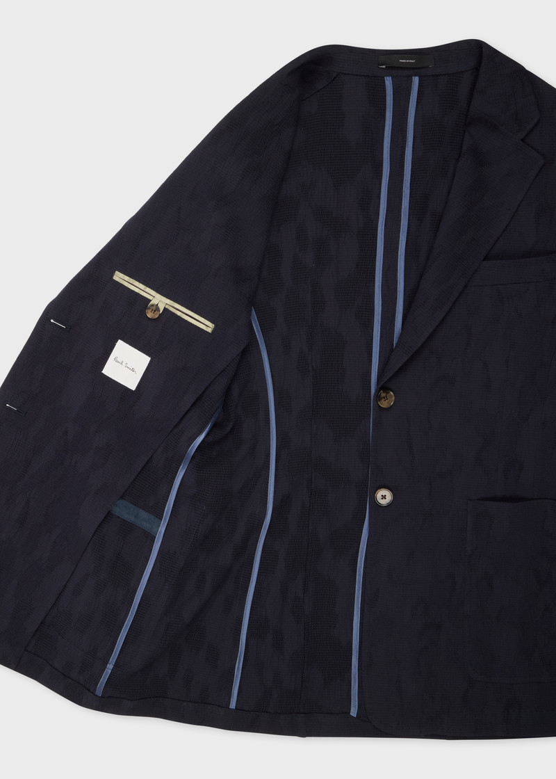 Women's Navy Seersucker Blazer 4