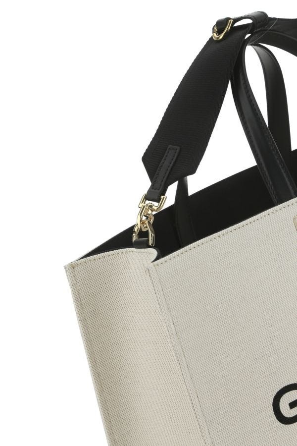 Ivory canvas medium G shopping bag - 5