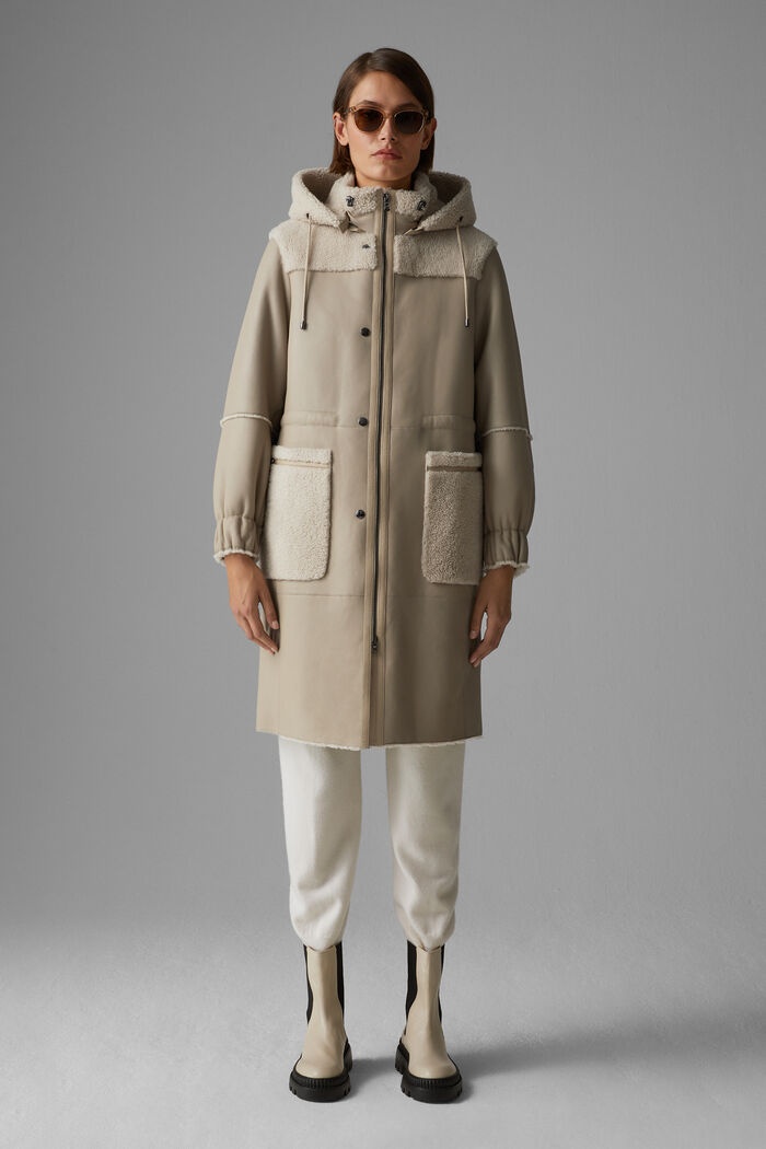 Claire Lambskin coat in Beige - 4