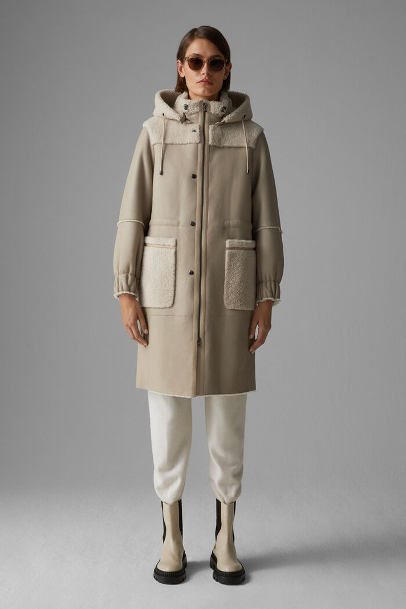 BOGNER Claire Lambskin coat in Beige outlook