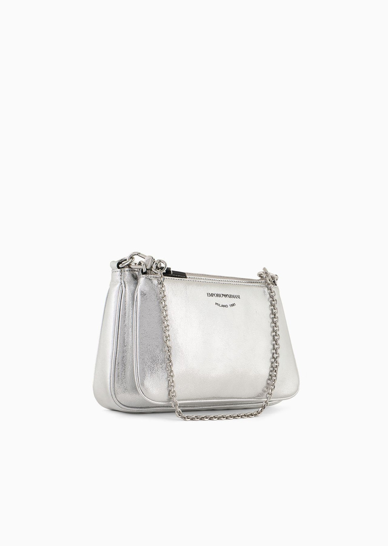EMPORIO ARMANI Double mini shoulder bag with crinkled effect outlook