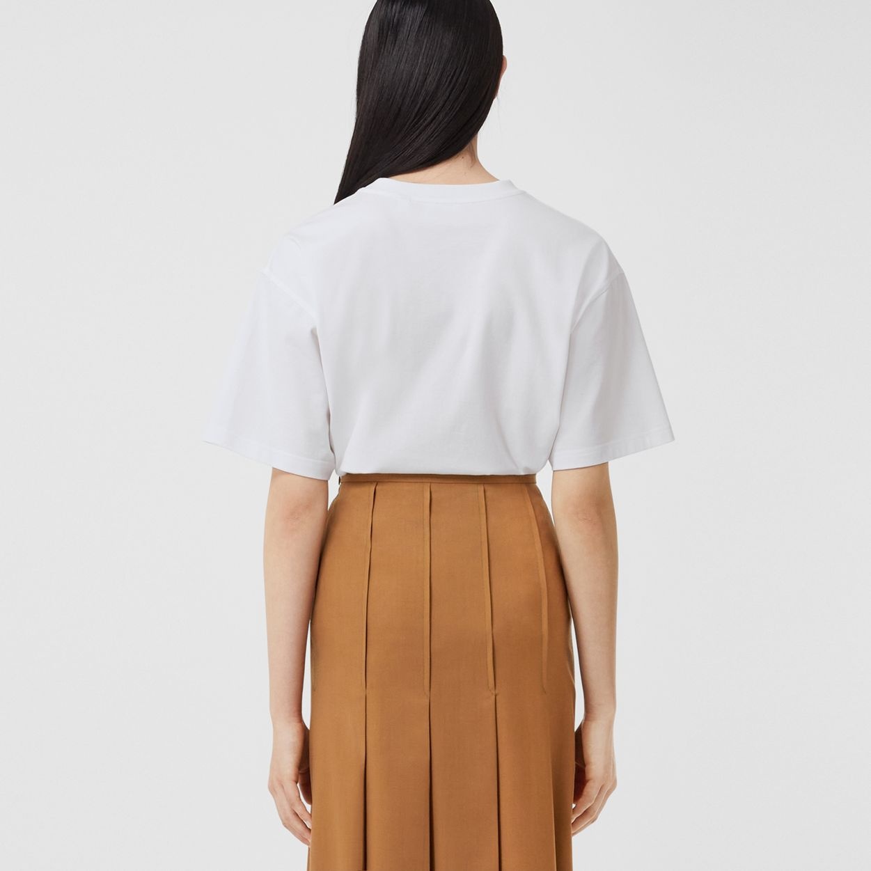 Botanical Sketch Print Cotton Oversized T-shirt - 4
